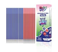SEND UP Lot de 24 Recharges pour Stylos Gel Effaçables - Compatible avec Legami - Pointe Medium 0,7mm - Capacité XXL d'encre - Idéal École, Tissus et Cuir - Cadeau Utile (14 Bleu - 10 Rouge)