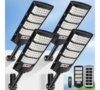 SENDALE Lampadaire Solaire Exterieur 600W, Projecteur LED Solaire avec Détecteur de Mouvement,6500K Lumière Solaire Super Lumineux Spot LED Gardin Extérieur Garage Rue,4 Pièces