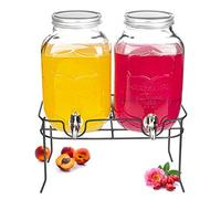 Sendez Distributeur de boissons, 2 x 4 litres, avec robinet, distributeur d'eau, distributeur de jus