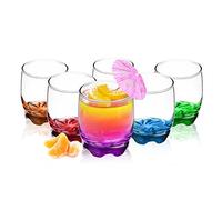 Sendez Lot de 6 verres à fond coloré - 250 ml - Verres à eau et à jus de fruit - Passent au lave-vaisselle