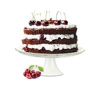 Sendez Support à Gateau Plateau en Relief - Diamètre : 29 cm - Sur Pied en Porcelaine