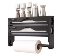 Senermter Distributeur de Papier Alimentaire - Organisateur de Feuille d'Aluminium avec Porte-Rouleau et Coupeur - Organisateur de Cuisine pour Rangement Armoire Tiroir Cellier