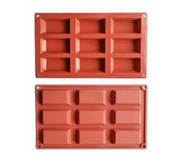 Senermter Moule À Gâteau Financier À 9 Cavités, Moules En Silicone Pour Rectangle, Moules À Gâteaux Carrés Pour Gâteau, Gelée, Glace, Fudge, Chocolat