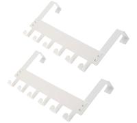 sengcengs Lot de 2 porte-manteaux à suspendre avec 6 crochets, blanc, peu encombrant, convient pour la chambre à coucher, la salle de bain, la cuisine et les portes d'entrée, etc