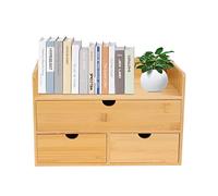 Sengfwin Organiseur de Bureau en Bois - Boîte de Rangement Avec 3 Tiroirs - Porte-Lettres - Boîte à Notes - Fournitures de Bureau - 30 x 19 x 20 cm