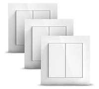 Senic GIRA + Friends of Hue Smart Switch | Compatible Philips Hue (Pas de Piles, Pas de Charge) | 3X Interrupteurs et variateurs d'intensités Homekit sans Fil | Fabriqué en Allemagne | Blanc éclat