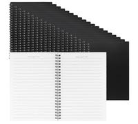 SENJEOK 20 Pcs 8 x 5.8 Inch Black Spiral Lined Notebook, A5 Ruled Notepad Journals 60 Sheets 80gsm for Home Office Daily Use