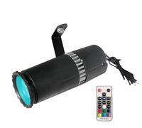 SENLAN Spot LED Pinspot - 9 W - Projecteur LED RVB 3 en 1 avec télécommande, mise au point manuelle, filaire, blanc