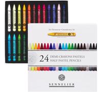 Sennelier 24 Demi Crayons Pastel Secs Extra Fins et 1 Carte