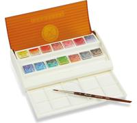 Sennelier Aquarelle - Coffret de voyage XF aquarelle 14 1/2 godets et 1 pinceau N131654.00