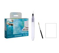 Sennelier Boîte de Peinture Aquarelle en Plastique,12 pcs .MADE IN FRANCE + 1 pinceaux + Pinceau à Réserve d'eau