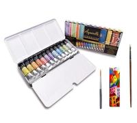 Sennelier Boîte de Peinture Aquarelle irisée Extra-Fines, Boîte en métal 12 Couleur x 10ml avec 2 Pinceau