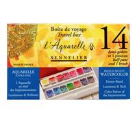 Sennelier Aquarelle - Coffret de voyage XF aquarelle 14 1/2 godets et 1 pinceau N131654.00