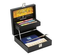 Sennelier Boîte en bois aquarelle pour artistes français, 28 pièces, multicolore