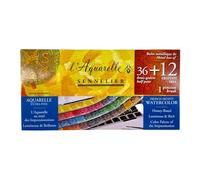Sennelier Coffret Metal Aquarelle 36 Demi Godets +12 GRATUITS