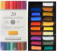 Sennelier ensemble de Pastel secs 20 demi-pastels tendres"à l'écu" Pastel Extra Fins ET ESTOMP