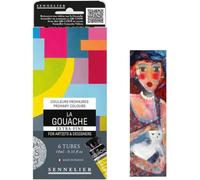 Sennelier gouache extra-fine 6 tubes 10ml, Set Couleurs primaireset et 1 carte