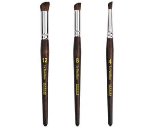 Sennelier Le Pastelliste - Set de 3 Pinceaux à Estomper pour Pastel Sec - Poil de Poney, Coupe Biseautée - Tailles 4, 8 et 12 - Dégradés, Fondus, Estompage