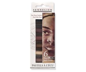 SENNELIER Lot de 6 bâtons semi-pastel extra doux, 6 pièces (1 paquet), tons foncés portrait