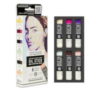 Sennelier Mini Oil Sticks 6pcs .Set portait tons clairs et mini pince