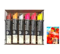 Sennelier Oil Sticks Fluorescents & Metallics Set 6 pcs, Huile Bâtons Artistes Peinture à l'huile