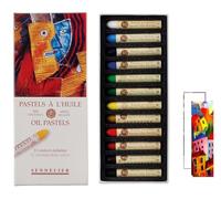 Sennelier Pastels à Huile 12 Couleurs sélection standard + 2 cartes