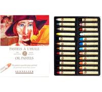 Sennelier Pastels à Huile 24 Couleurs Portrait - Made in France et 1 Cartes Postales