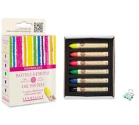 Sennelier Pastels à Huile 6 Couleurs. Set fluorescent et mini pince