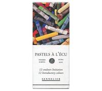 Sennelier Pastels à l’Écu Extra Tendres - Boîte de 12 Couleurs Assorties Initiation - Qualité Beaux-Arts