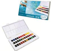 Sennelier Peinture Aquarelle - 36 Demi-Godets Fines et 2 Cartes