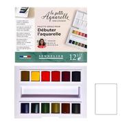 Sennelier Peinture Aquarelle. set Marie Boudon 12 Demi-Godets + 1 carte