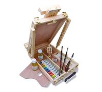 Sennelier Rive Gauche Wood Easel Box Set by, Includes 10-21ml Tubes of Oil Color, 4.75 inch Mannequin, Palette Knife, 100ml Thinner, 100ml Liquid Medium (10-130329-00)