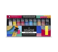 Sennelier Set Gouache Extra-Fine 10 x 21 ml - Peinture Artistique Professionnelle - Couleurs Intenses Haute Pigmentation - Gomme Arabique Pure - Made in France