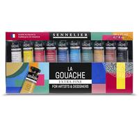 Sennelier Set Gouache Extra-Fine 10 x 21 ml - Peinture Artistique Professionnelle - Couleurs Intenses Haute Pigmentation - Gomme Arabique Pure - Made in France