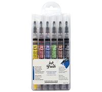 Sennelier Stylo-pinceau synthétique encre aquarellable couleurs basiques – lot de 6