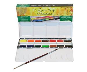 Sennelier : Watercolour Paint : Classic Metal Tin Set Of 14 Full Pans