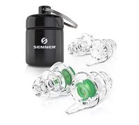 Senner Bouchons d’oreille MusicPro avec étui en aluminium Idéal pour les discothèques, pour écouter de la musique, pour les concerts et les festivals, vert/transparent
