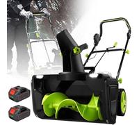 SENODON Souffleuse à Neige sans balais avec 2/4/6 Batteries, 3500 W | Idéale pour allées, avec phares DEL doubles intégrés et goulotte réglable pour terrasses et trottoirs