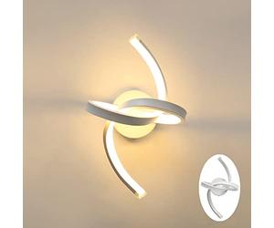 SENQIU Applique Murale LED Interieur, 18W Moderne Lampe Murale LED | Design Spirale, 3000K Blanc Chaud Appliques LED Interieures pour Chambre, Salon, Escalier, Couloir
