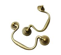 SENRISE Lot de 2 poignées de tiroir en bronze antique - 9 cm d'écart entre les trous - Poignées de meubles vintage pour placard, armoire, commode (11 cm de long)