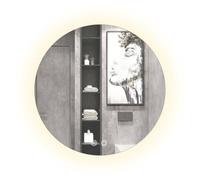 SensaHome - Miroir de Salle de Bain Rond sans Cadre avec Éclairage LED - Intensité Variable - Anti-Condensation - Blanc Chaud/Neutre/Froid - 80CM