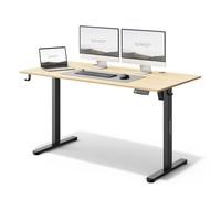 SENSE7 Bureau électrique NOJO 140x70 cm - Bureau Debout avec Mémoire - Réglage Silencieux - Bureau de Jeu avec Crochets - Pin Noir