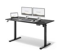 SENSE7 Bureau électrique NOJO - 140x70 cm - Bureau Debout avec Mémoire - Réglage Silencieux - Bureau de Jeu avec Crochets - Noir