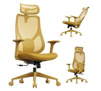 SENSE7 Moyo Fauteuil de Bureau Ergonomique | Accoudoirs 3D & Soutien Lombaire Réglables | Dossier Inclinable | Jaune