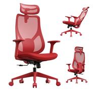 SENSE7 Moyo Fauteuil de Bureau Ergonomique | Accoudoirs 3D & Soutien Lombaire Réglables | Dossier Inclinable | Rouge