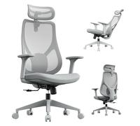 SENSE7 Moyo Fauteuil de Bureau Ergonomique | Accoudoirs 3D & Soutien Lombaire Réglables | Dossier Inclinable | Gris