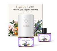 SenseFlow Diffuseur Huiles Essentielles Parfum Maison SF101 Pro, Ultrasonique Sans Eau, 100 % Végétal, Aromathérapie 120 Jours, pour Maison, Hôtel, Studio, Jusqu’à 100 ㎡ - Lavande, Agrumes & Musc