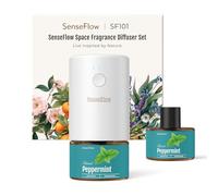 SenseFlow Diffuseur Huiles Essentielles Parfum Maison SF101 Pro, Ultrasonique sans Eau, 100 % Végétal, Aromathérapie 120 Jours, pour Maison, Hôtel, Studio, Jusqu’à 100 ㎡ - Menthe Poivrée