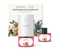SenseFlow Diffuseur Huiles Essentielles Parfum Maison SF101, Ultrasonique Sans Eau, 100 % Végétal, Aromathérapie 120 Jours, pour Maison, Hôtel, Studio, Jusqu’à 100 ㎡ - Litchi & Bois de Rose