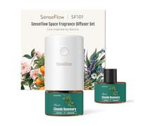 SenseFlow Diffuseur Huiles Essentielles Parfum Maison, Ultrasonique Sans Eau, 100 % Végétal, Aromathérapie 120 Jours, pour Maison, Hôtel, Studio, Jusqu’à 100 ㎡ - Romarin Cinéole